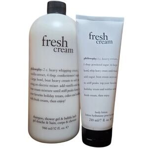 Philosophy Fresh Cream 3-in-1 32oz Wash + 7oz Body Lotion Set – New